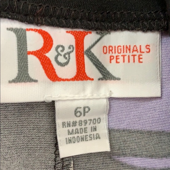 R&K multi color black based slip on dress, EUC - Picture 5 of 7